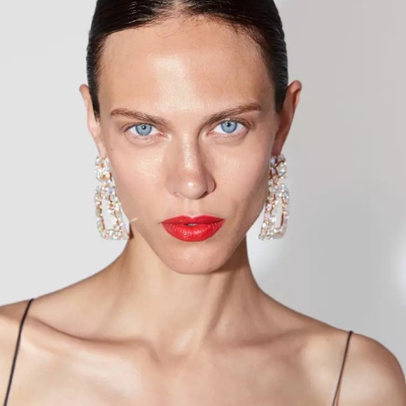 Geometric Crystal Drop Earrings! - Picture 1 of 4